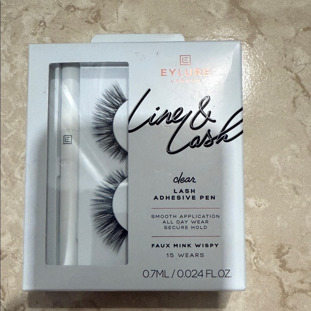 Eylure London Faux Mink Wispy Lashes with Clear Adhesive Pen